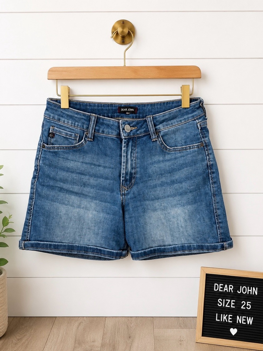 Dear John Medium Blue Denim Jean Shorts G1